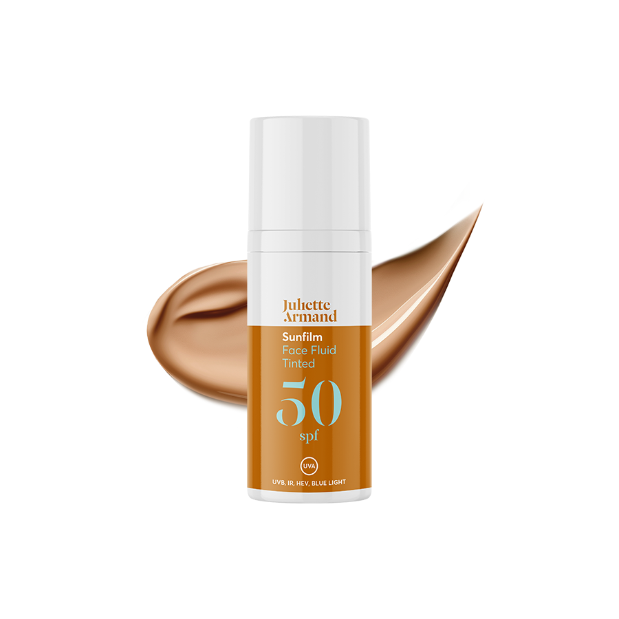 Juliette Armand Face Fluid Tinted SPF50 50 мл — флакон і текстура